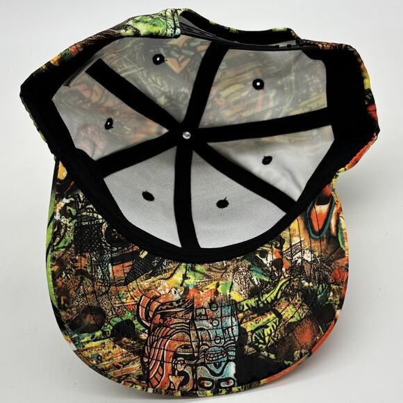 Grafitti Street Art Baseball Hat Mens One Size Snapback Polyester Multi-Color - Picture 6 of 8